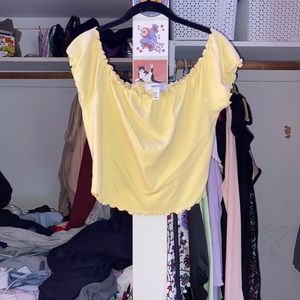 yellow off the shoulder top